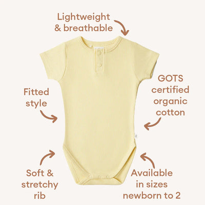 Snuggle Hunny - Organic Short Sleeve Bodysuit | Sunlight Bodysuit Snuggle Hunny 