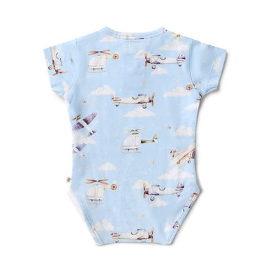 Snuggle Hunny - Organic Short Sleeve Bodysuit | Taking Flight Bodysuit Snuggle Hunny 