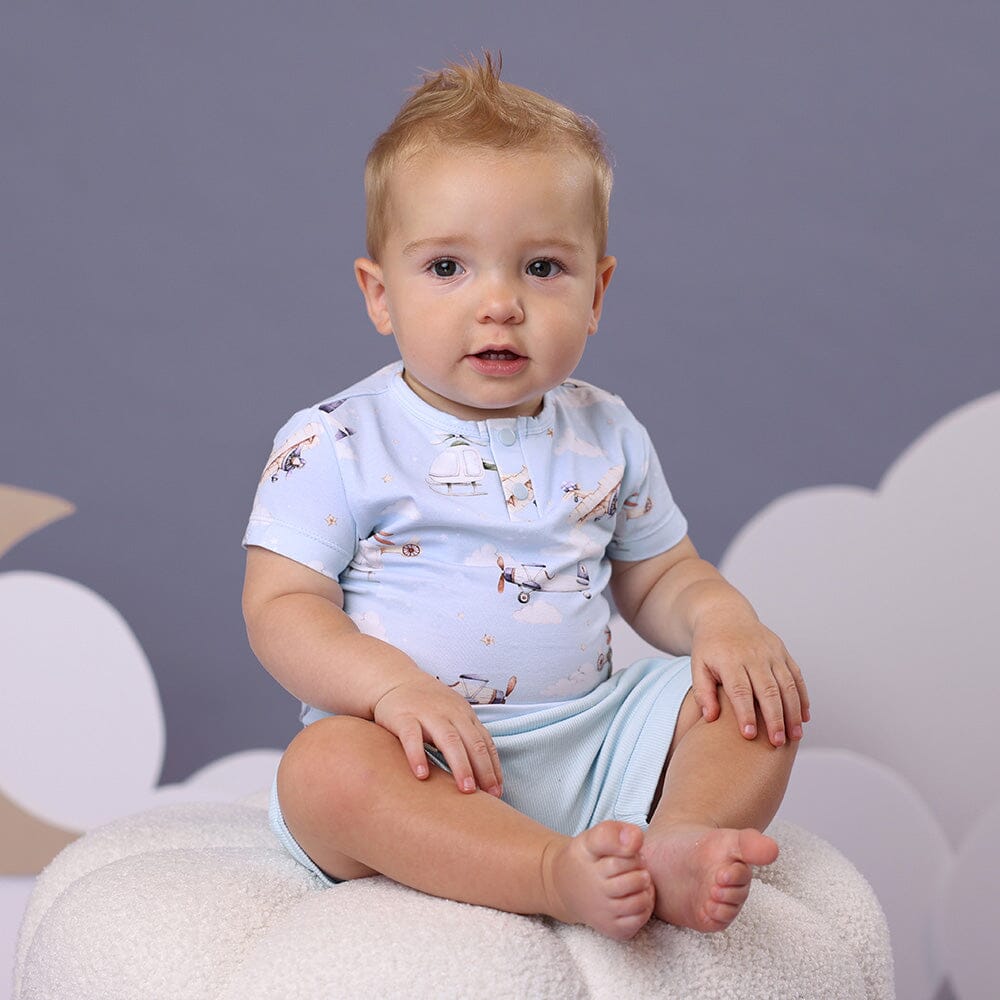 Snuggle Hunny - Organic Short Sleeve Bodysuit | Taking Flight Bodysuit Snuggle Hunny 