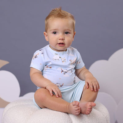Snuggle Hunny - Organic Short Sleeve Bodysuit | Taking Flight Bodysuit Snuggle Hunny 