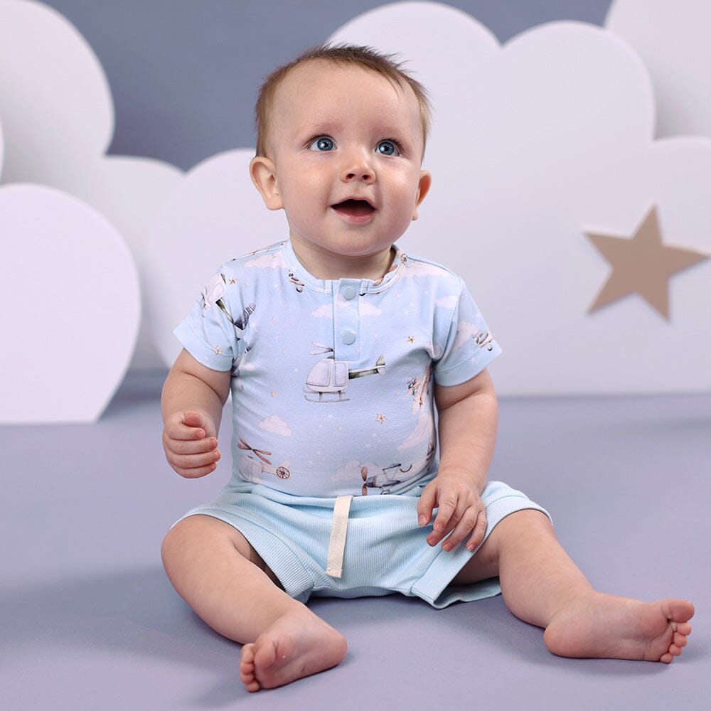 Snuggle Hunny - Organic Short Sleeve Bodysuit | Taking Flight Bodysuit Snuggle Hunny 