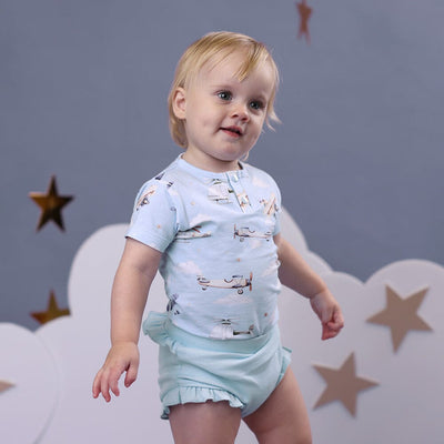 Snuggle Hunny - Organic Short Sleeve Bodysuit | Taking Flight Bodysuit Snuggle Hunny 
