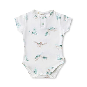 Snuggle Hunny - Organic Short Sleeve Bodysuit - Turtle