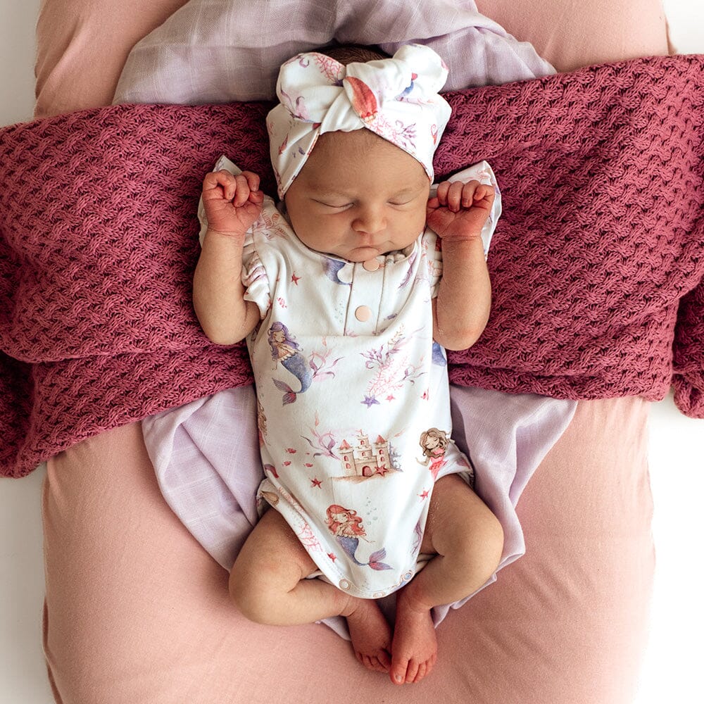 Snuggle Hunny - Organic Short Sleeve Bodysuit with Frill | Mermaid Bodysuit Snuggle Hunny 