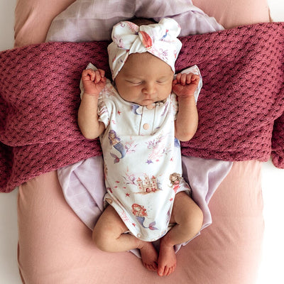 Snuggle Hunny - Organic Short Sleeve Bodysuit with Frill | Mermaid Bodysuit Snuggle Hunny 