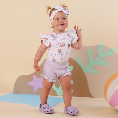 Snuggle Hunny - Organic Short Sleeve Bodysuit with Frill | Mermaid Bodysuit Snuggle Hunny 