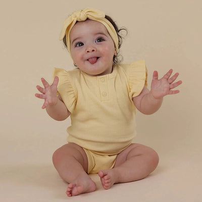 Snuggle Hunny - Organic Short Sleeve Bodysuit with Frill | Sunlight Bodysuit Snuggle Hunny 