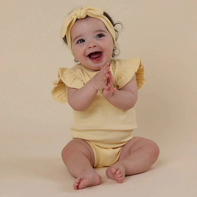 Snuggle Hunny - Organic Short Sleeve Bodysuit with Frill | Sunlight Bodysuit Snuggle Hunny 