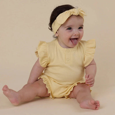 Snuggle Hunny - Organic Short Sleeve Bodysuit with Frill | Sunlight Bodysuit Snuggle Hunny 