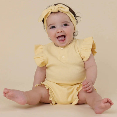 Snuggle Hunny - Organic Short Sleeve Bodysuit with Frill | Sunlight Bodysuit Snuggle Hunny 