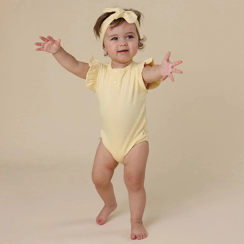 Snuggle Hunny - Organic Short Sleeve Bodysuit with Frill | Sunlight Bodysuit Snuggle Hunny 