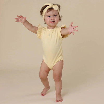 Snuggle Hunny - Organic Short Sleeve Bodysuit with Frill | Sunlight Bodysuit Snuggle Hunny 