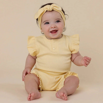 Snuggle Hunny - Organic Short Sleeve Bodysuit with Frill | Sunlight Bodysuit Snuggle Hunny 