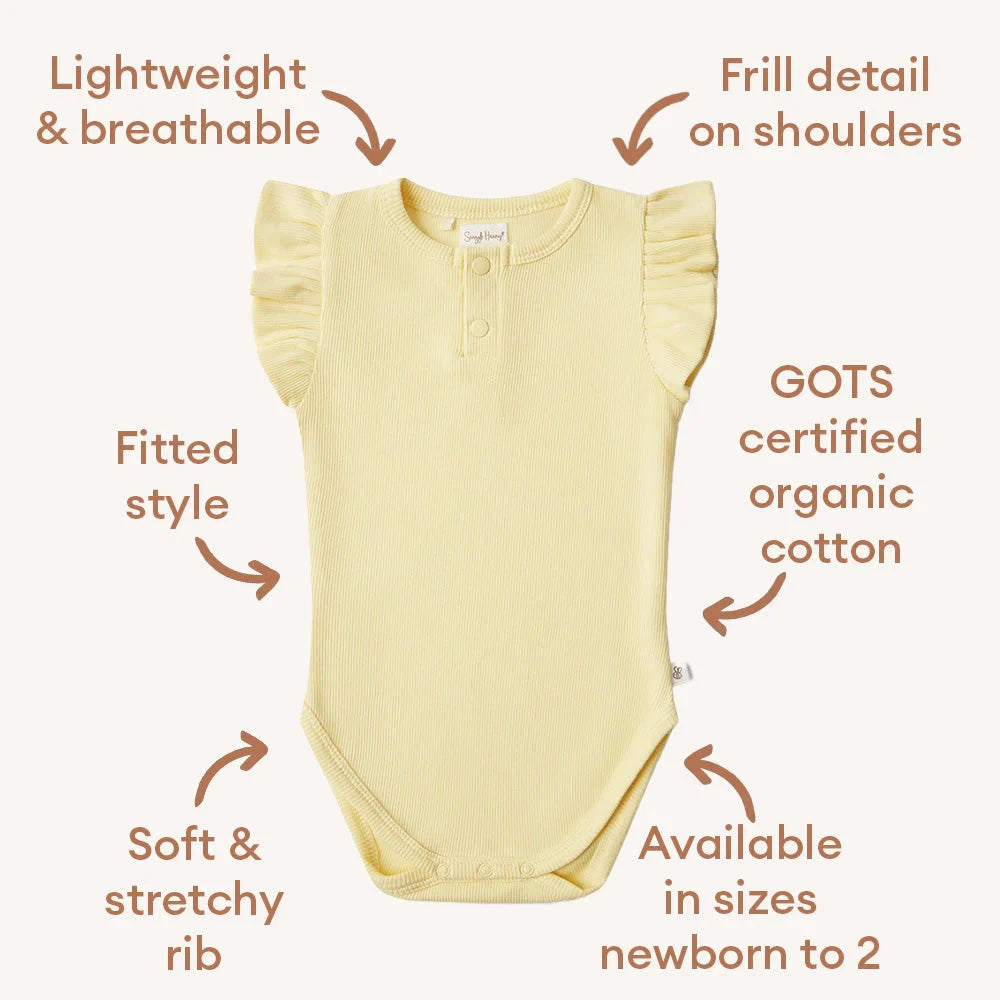 Snuggle Hunny - Organic Short Sleeve Bodysuit with Frill | Sunlight Bodysuit Snuggle Hunny 