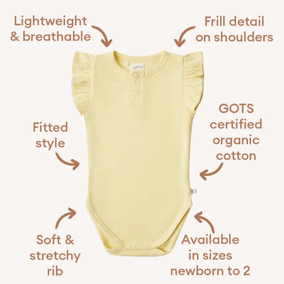 Snuggle Hunny - Organic Short Sleeve Bodysuit with Frill | Sunlight Bodysuit Snuggle Hunny 