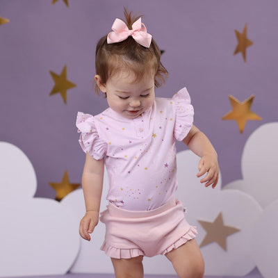 Snuggle Hunny - Organic Short Sleeve Bodysuit with Frill | Twinkle Bodysuit Snuggle Hunny 