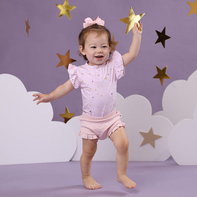 Snuggle Hunny - Organic Short Sleeve Bodysuit with Frill | Twinkle Bodysuit Snuggle Hunny 