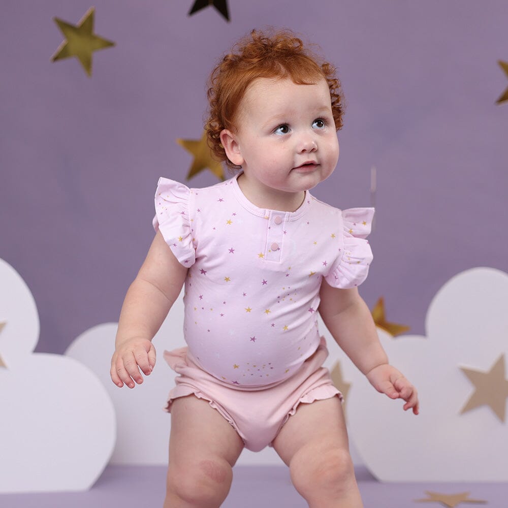 Snuggle Hunny - Organic Short Sleeve Bodysuit with Frill | Twinkle Bodysuit Snuggle Hunny 