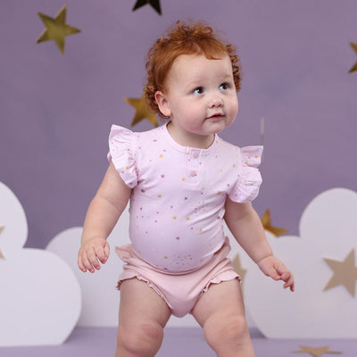Snuggle Hunny - Organic Short Sleeve Bodysuit with Frill | Twinkle Bodysuit Snuggle Hunny 