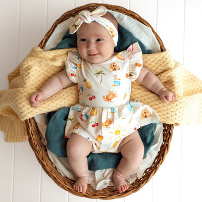 Snuggle Hunny - Organic Short Sleeve Dress | Beach Fun Short Sleeve Dress Snuggle Hunny 