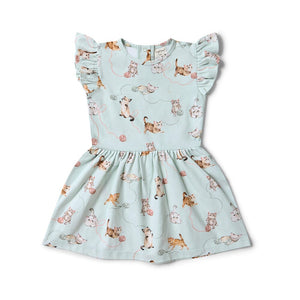 Snuggle Hunny - Organic Short Sleeve Dress | Kittens