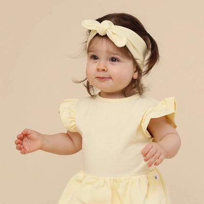 Snuggle Hunny - Organic Short Sleeve Dress | Lemon Sorbet Short Sleeve Dress Snuggle Hunny 