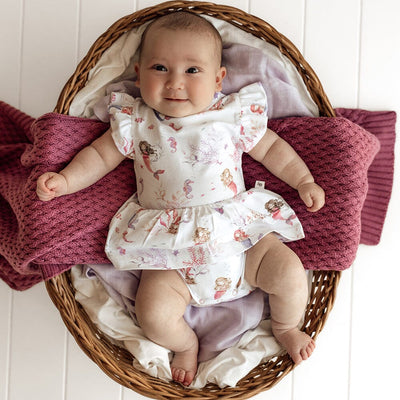 Snuggle Hunny - Organic Short Sleeve Dress | Mermaid Short Sleeve Dress Snuggle Hunny 