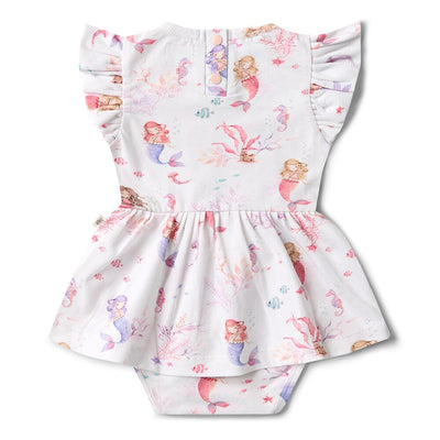 Snuggle Hunny - Organic Short Sleeve Dress | Mermaid Short Sleeve Dress Snuggle Hunny 