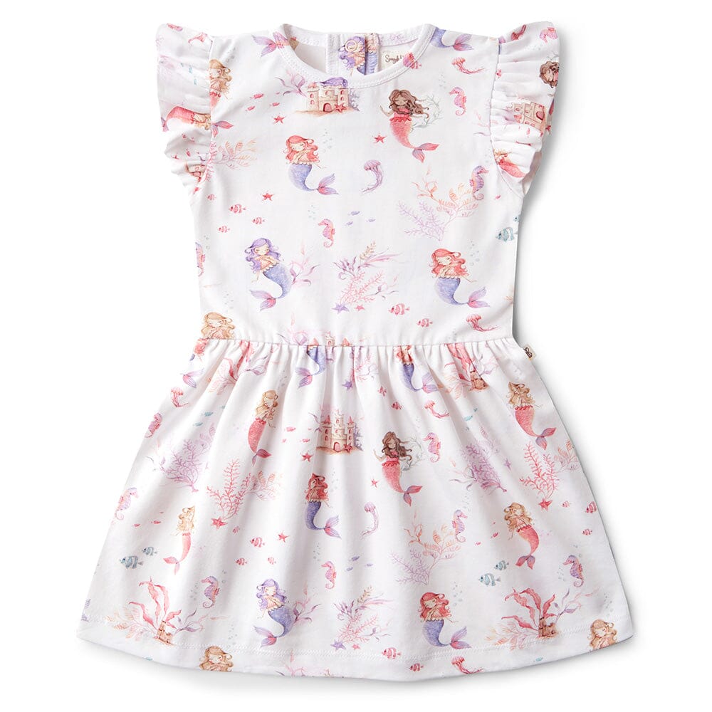 Snuggle Hunny - Organic Short Sleeve Dress | Mermaid Short Sleeve Dress Snuggle Hunny 