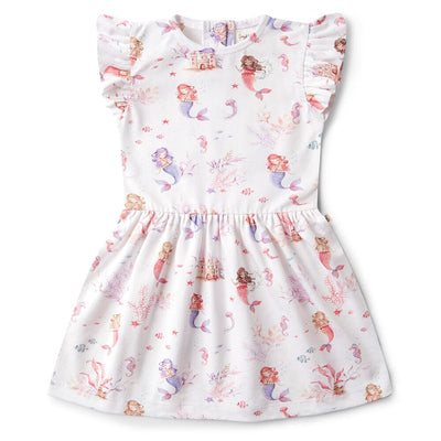 Snuggle Hunny - Organic Short Sleeve Dress | Mermaid Short Sleeve Dress Snuggle Hunny 