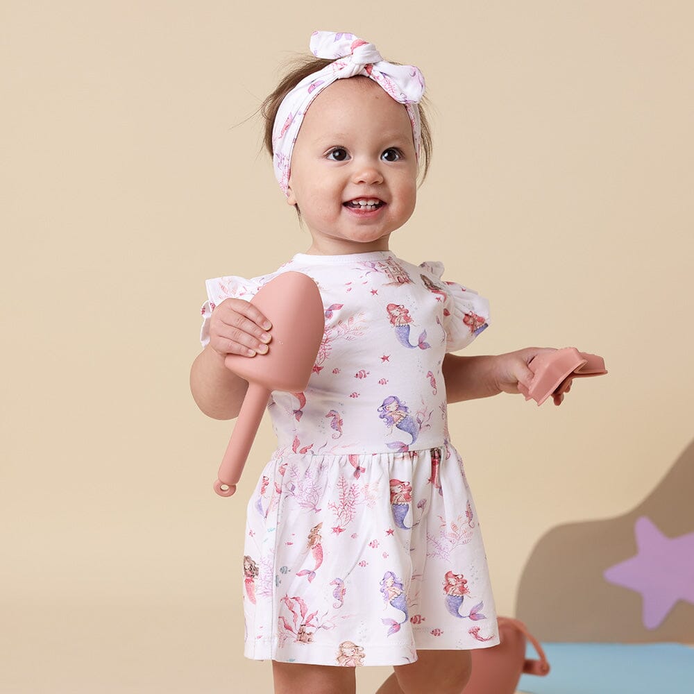 Snuggle Hunny - Organic Short Sleeve Dress | Mermaid Short Sleeve Dress Snuggle Hunny 