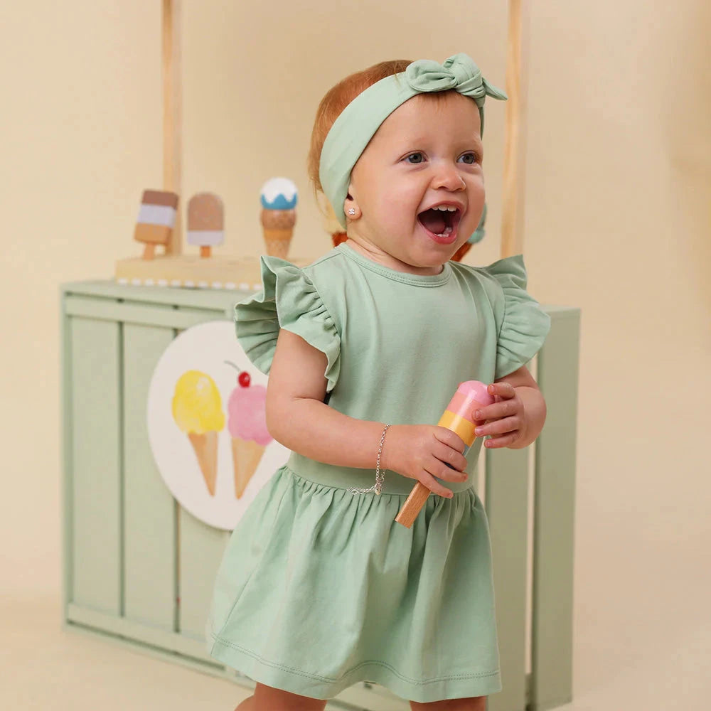 Snuggle Hunny - Organic Short Sleeve Dress | Mint Short Sleeve Dress Snuggle Hunny 