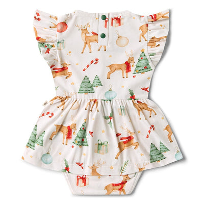 Snuggle Hunny - Organic Short Sleeve Dress | Prancer & Friends Short Sleeve Dress Snuggle Hunny 