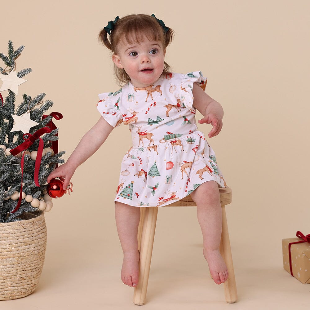Snuggle Hunny - Organic Short Sleeve Dress | Prancer & Friends Short Sleeve Dress Snuggle Hunny 