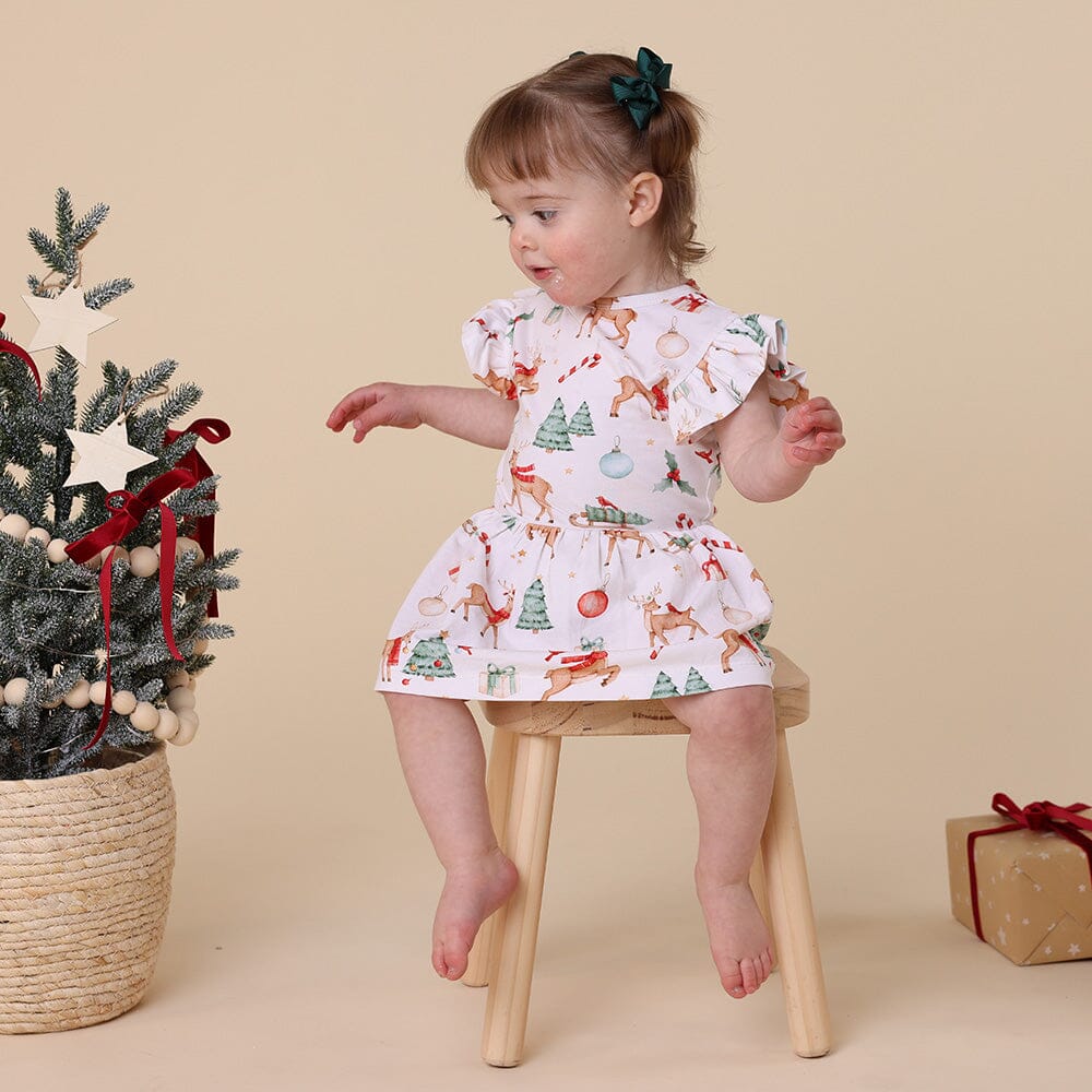 Snuggle Hunny - Organic Short Sleeve Dress | Prancer & Friends Short Sleeve Dress Snuggle Hunny 