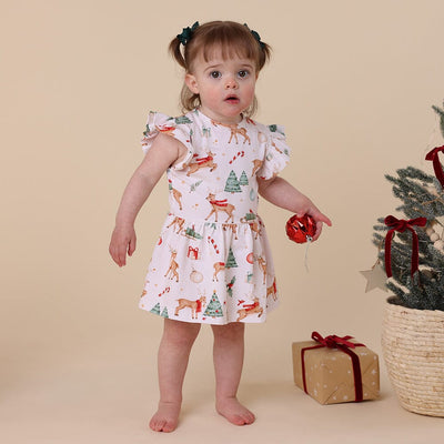 Snuggle Hunny - Organic Short Sleeve Dress | Prancer & Friends Short Sleeve Dress Snuggle Hunny 