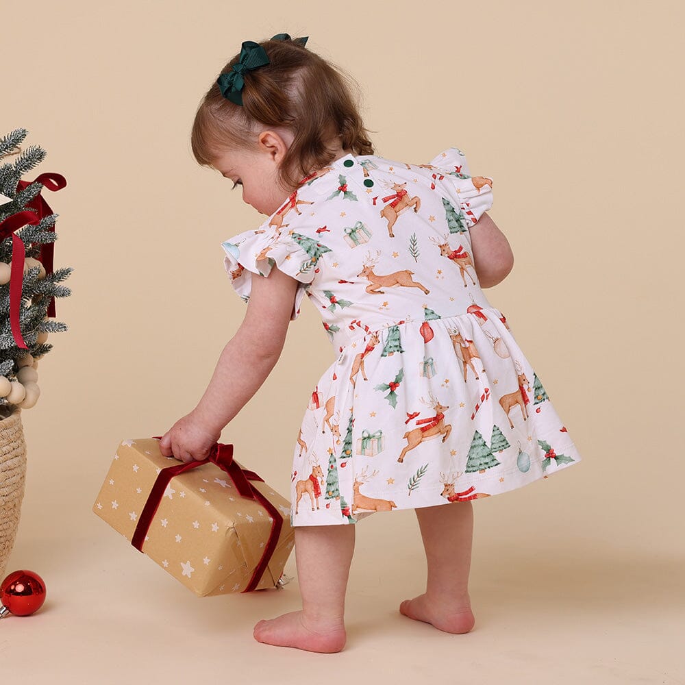 Snuggle Hunny - Organic Short Sleeve Dress | Prancer & Friends Short Sleeve Dress Snuggle Hunny 