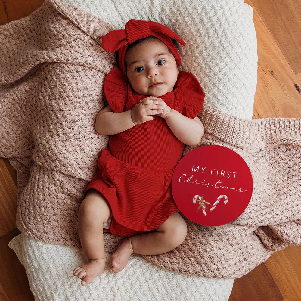 Snuggle Hunny - Organic Short Sleeve Dress | Red Short Sleeve Dress Snuggle Hunny 
