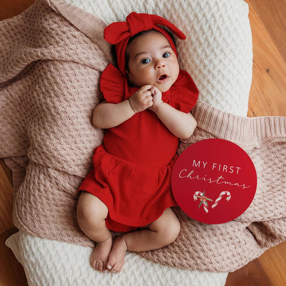 Snuggle Hunny - Organic Short Sleeve Dress | Red Short Sleeve Dress Snuggle Hunny 