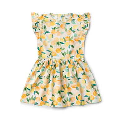 Snuggle Hunny - Organic Short Sleeve Dress | Sunny Citrus Short Sleeve Dress Snuggle Hunny 