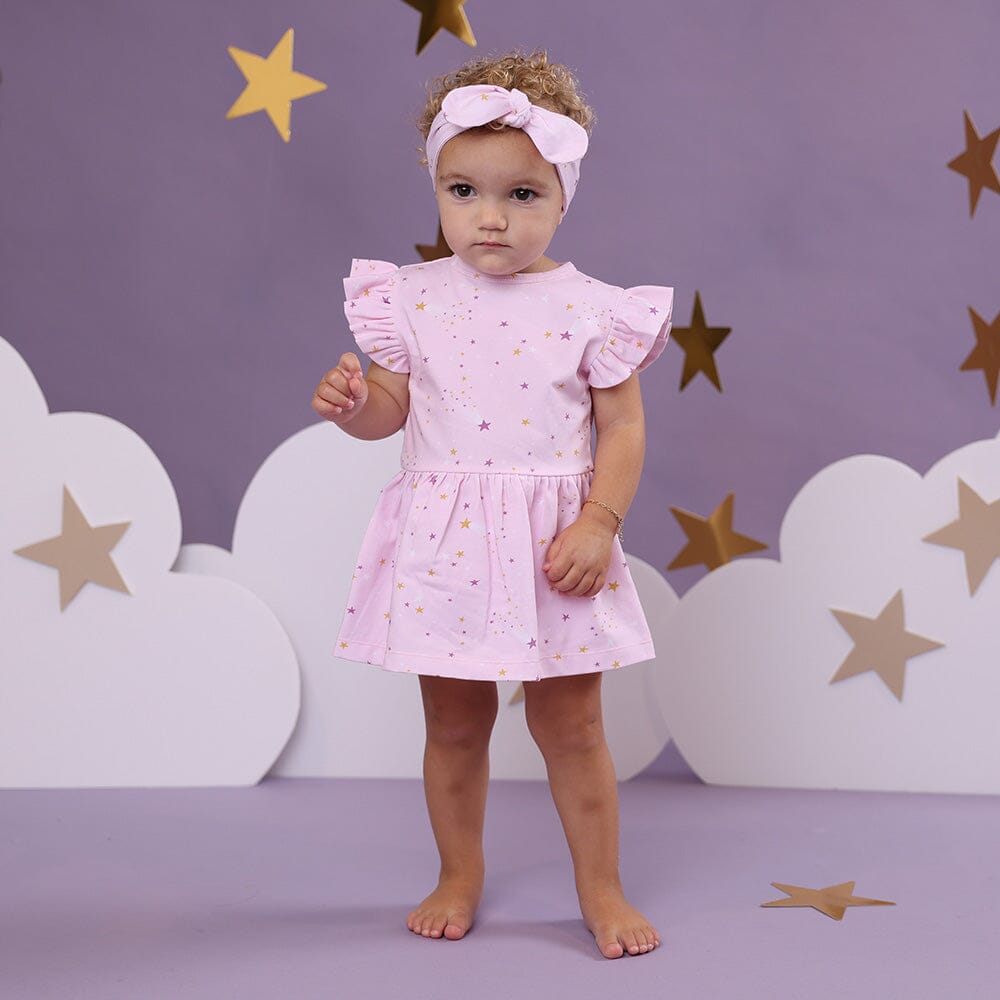 Snuggle Hunny - Organic Short Sleeve Dress | Twinkle Short Sleeve Dress Snuggle Hunny 