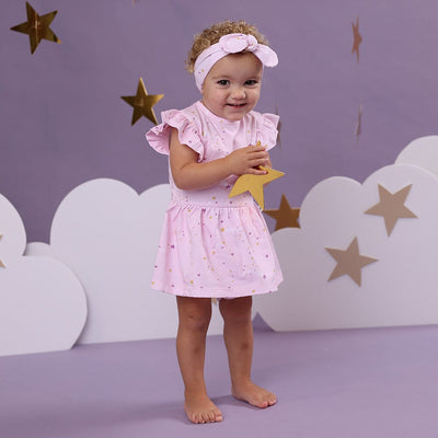 Snuggle Hunny - Organic Short Sleeve Dress | Twinkle Short Sleeve Dress Snuggle Hunny 