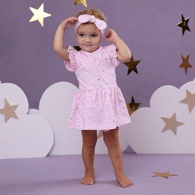 Snuggle Hunny - Organic Short Sleeve Dress | Twinkle Short Sleeve Dress Snuggle Hunny 