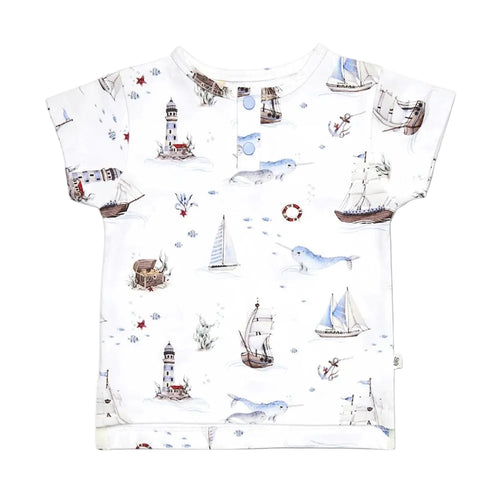 Snuggle Hunny - Organic Short Sleeve Top | Set Sail
