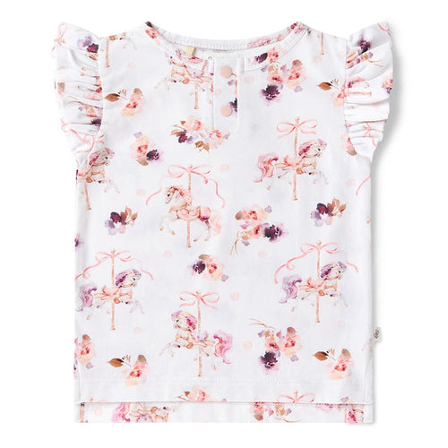 Snuggle Hunny - Organic Short Sleeve Top With Frill | Carousel