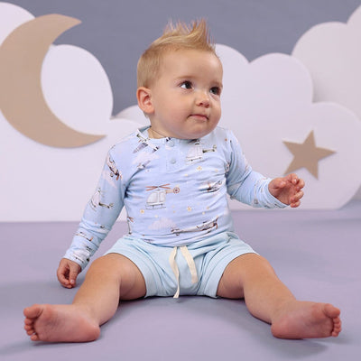 Snuggle Hunny - Organic Shorts | Baby Blue Shorts Snuggle Hunny 