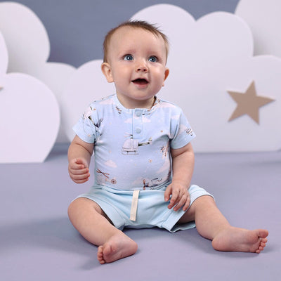 Snuggle Hunny - Organic Shorts | Baby Blue Shorts Snuggle Hunny 