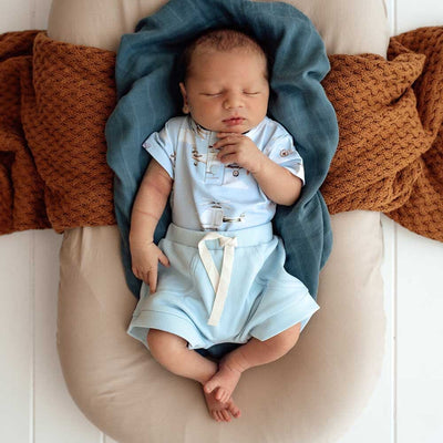 Snuggle Hunny - Organic Shorts | Baby Blue Shorts Snuggle Hunny 