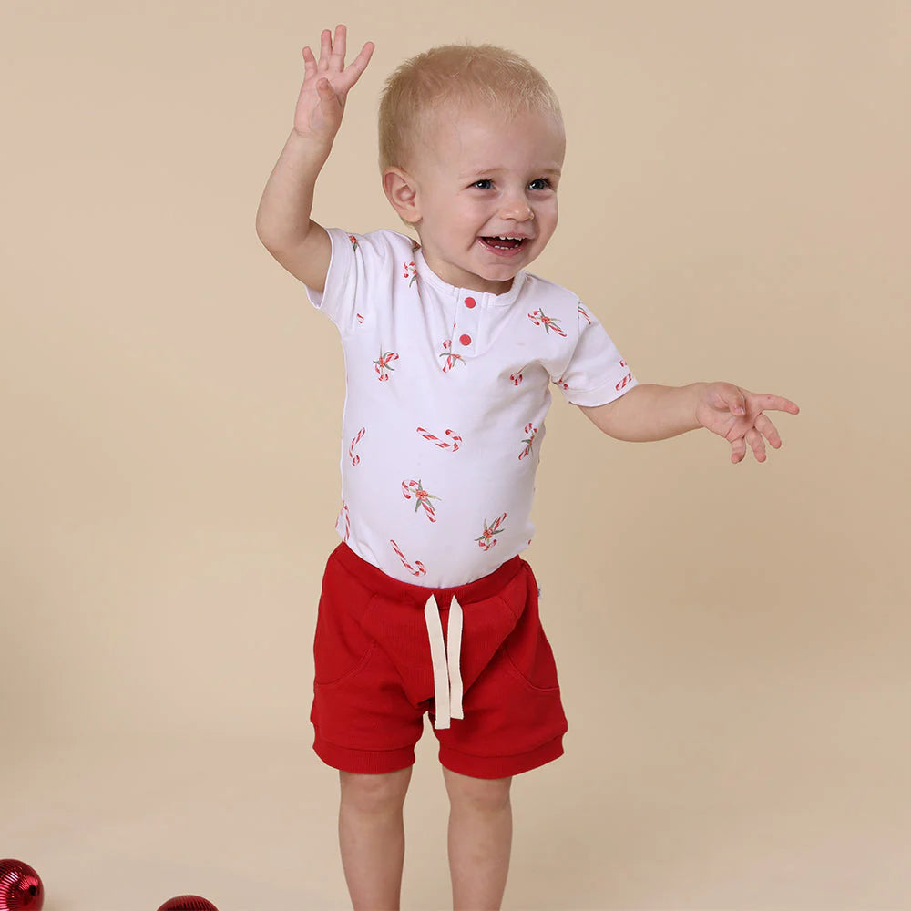 Snuggle Hunny - Organic Shorts Red Shorts Snuggle Hunny 