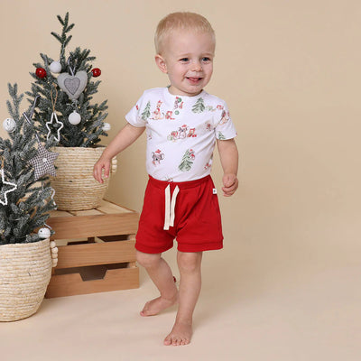 Snuggle Hunny - Organic Shorts Red Shorts Snuggle Hunny 